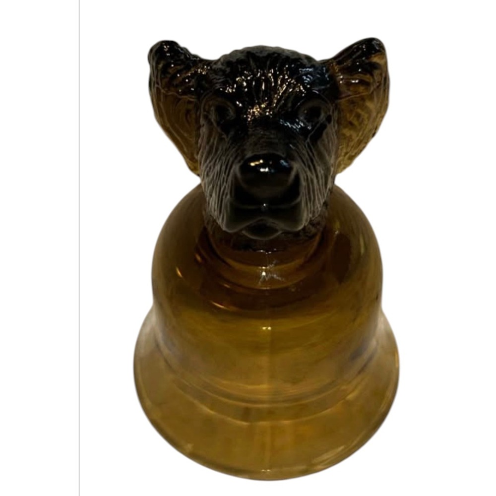 Vintage 1981 Avon Amber Glass Scottish Terrier Dog Figurine‎